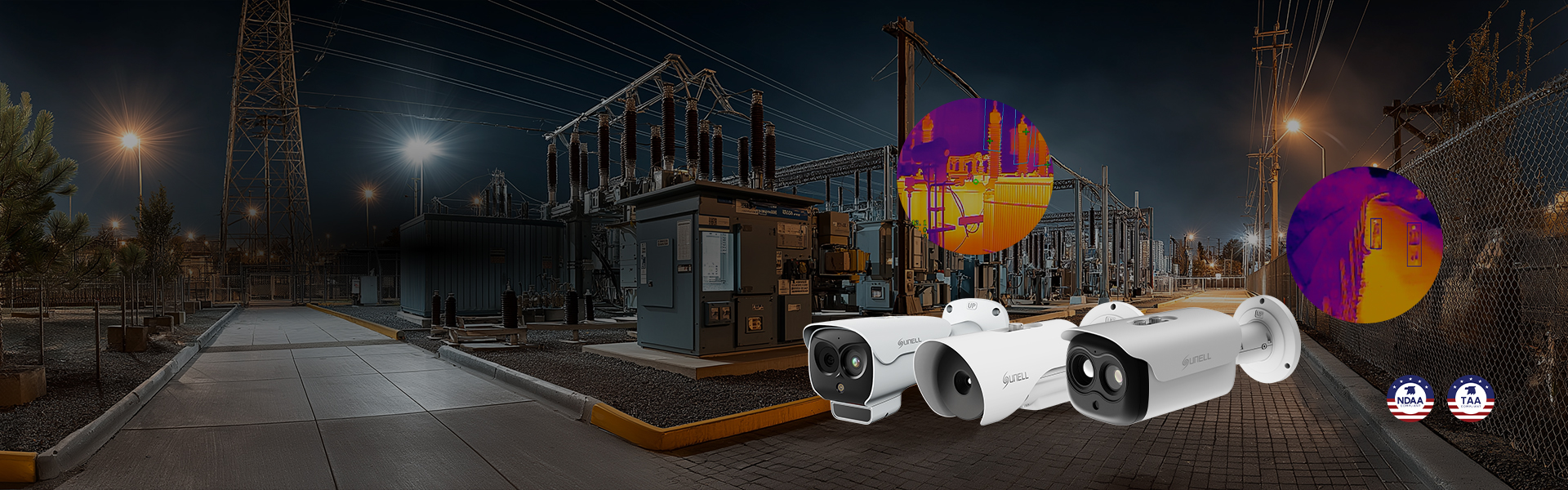 Featuring single-lens and bi-spectrum options, ideal for critical infrastructure such as power substations, providing accurate temperature monitoring and 24/7 perimeter defense.