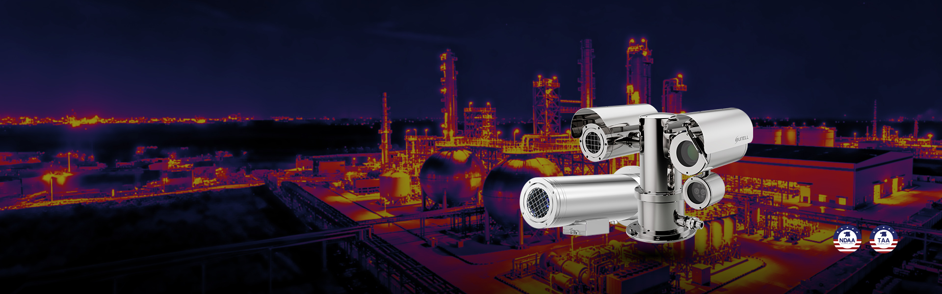 Thermal imaging cameras built for explosive environments, ensuring safety, accuracy, and 24/7 monitoring.