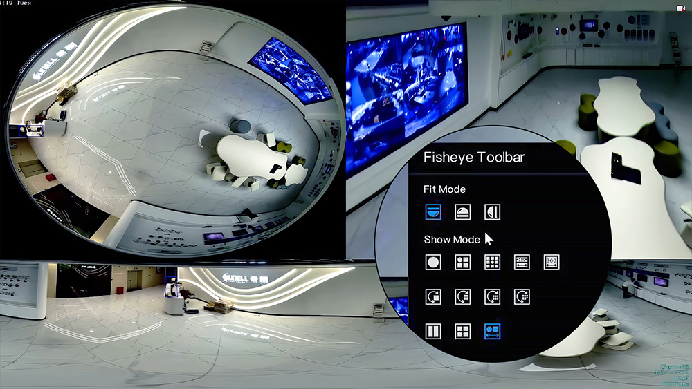 โหมด Fisheye Dewarping