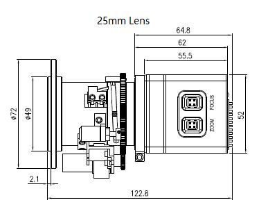 Dimensions Of Fixed Mount Thermal Network Camera