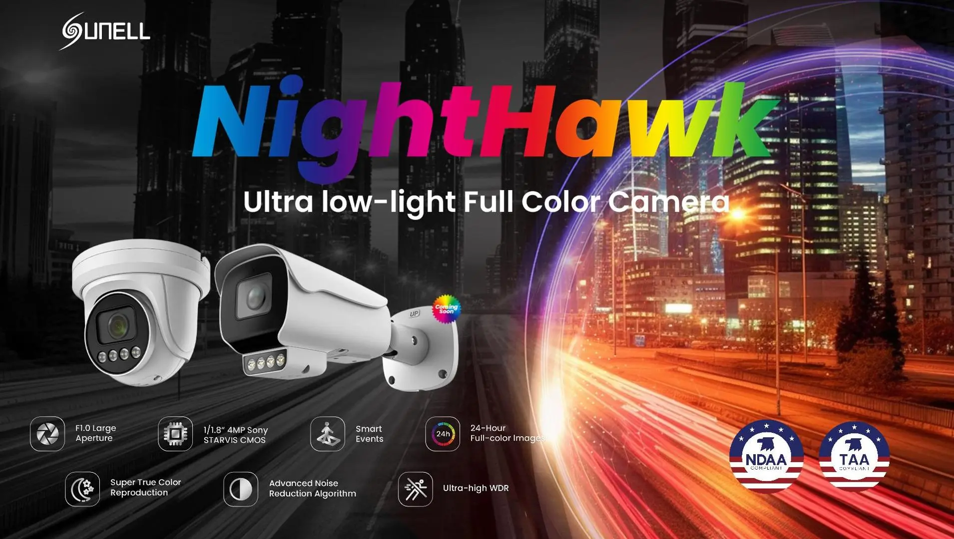 Sunell Nighthawk Ultra-low-light Intelligent Full-color Camera