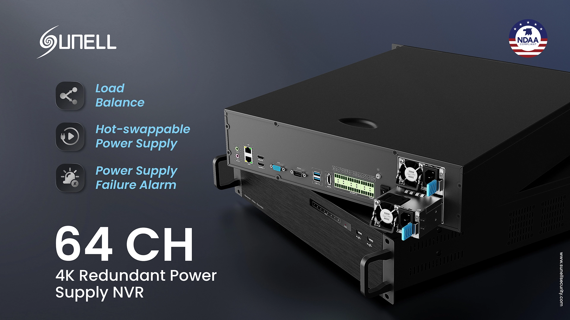 Sunell Launches the New 64-ch 4K Redundant Power NVR to Ensure Stable Surveillance